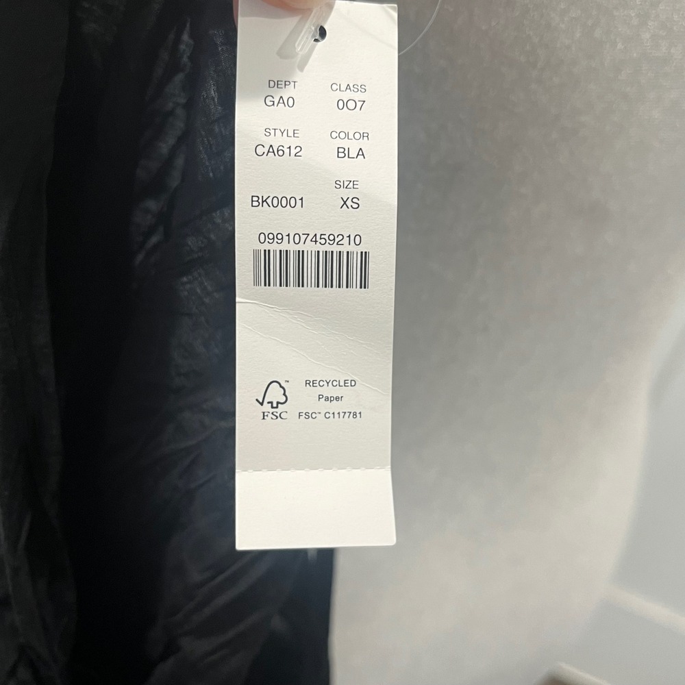 J.Crew Crinkled Tank Top Women XS Black Tie-Front Camisole Minimalist Whimsigoth - Picture 6 of 8